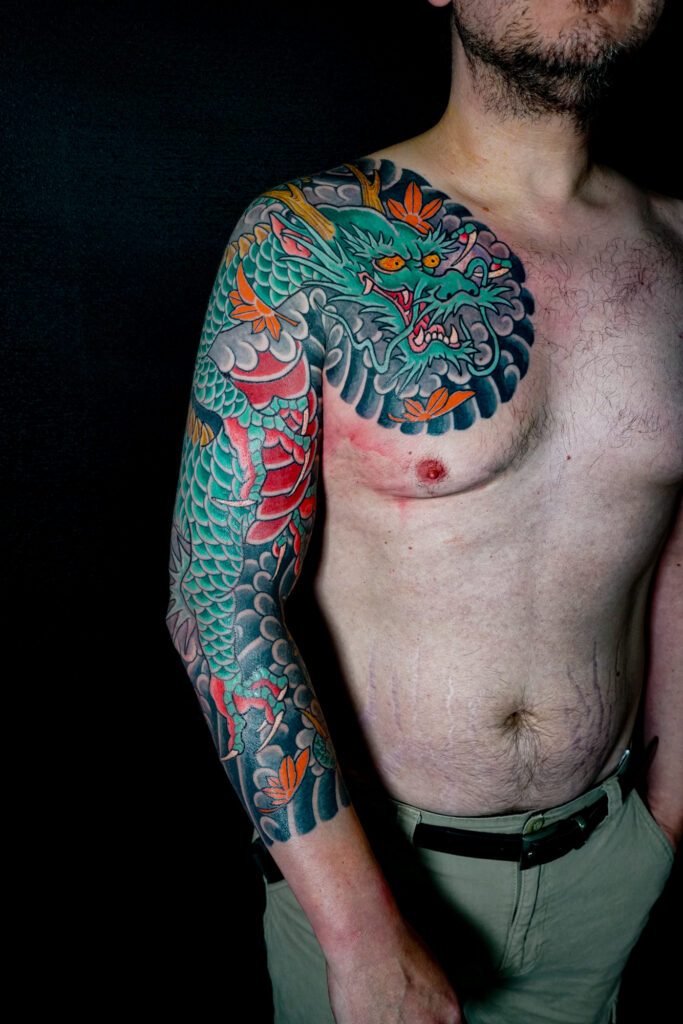 Japanese dragon chest plate and sleeve